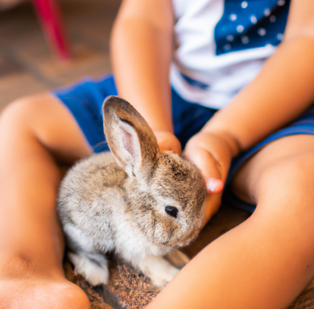 Baby and Rabbit Pet