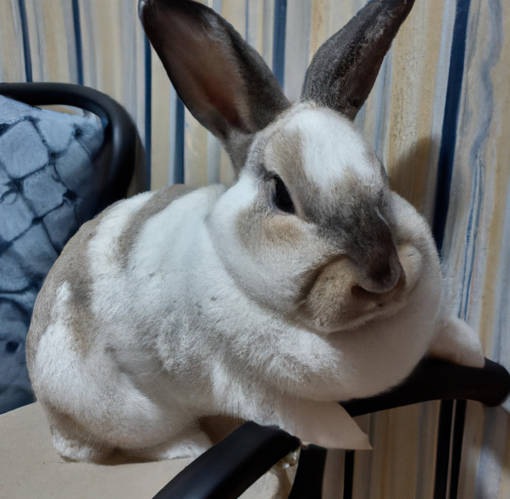 Big Rabbit Pet Sitting on a Chair