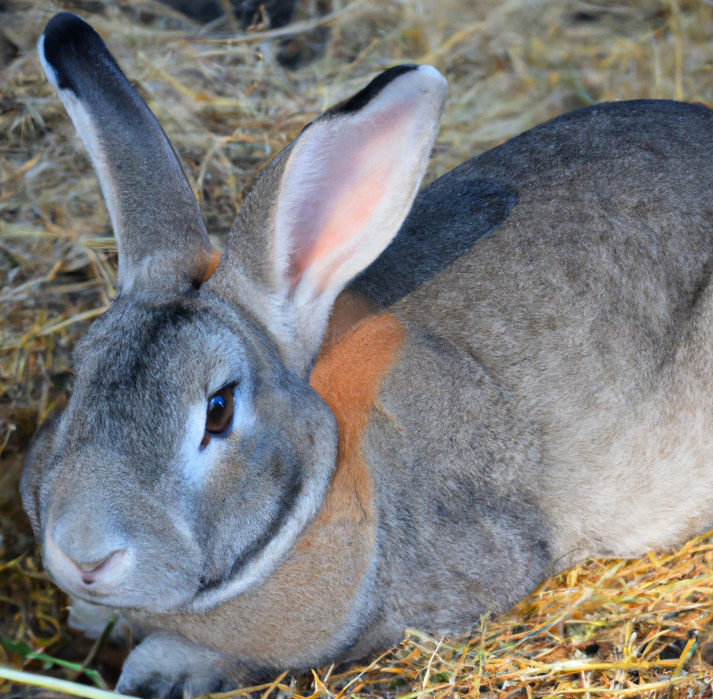 Californian in Hay Grass