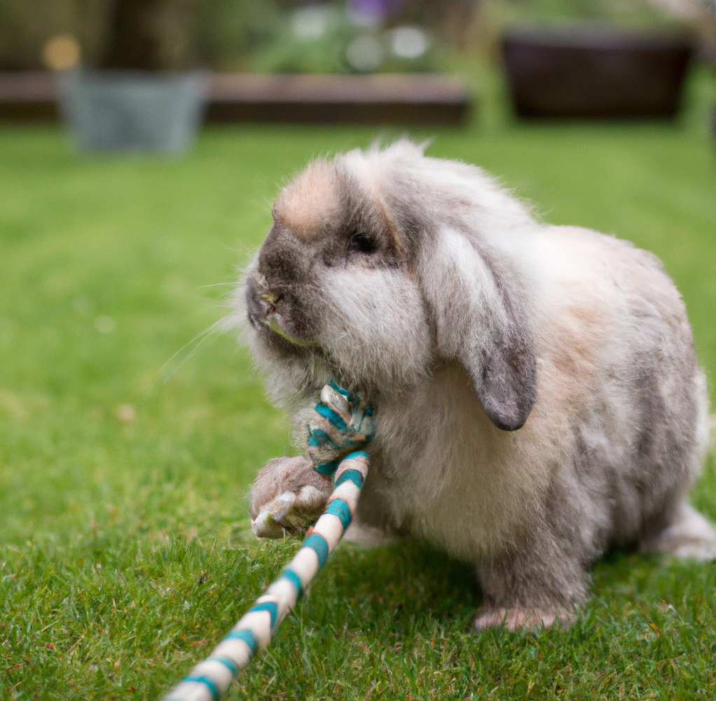 Furry Pet Playing with Ropes