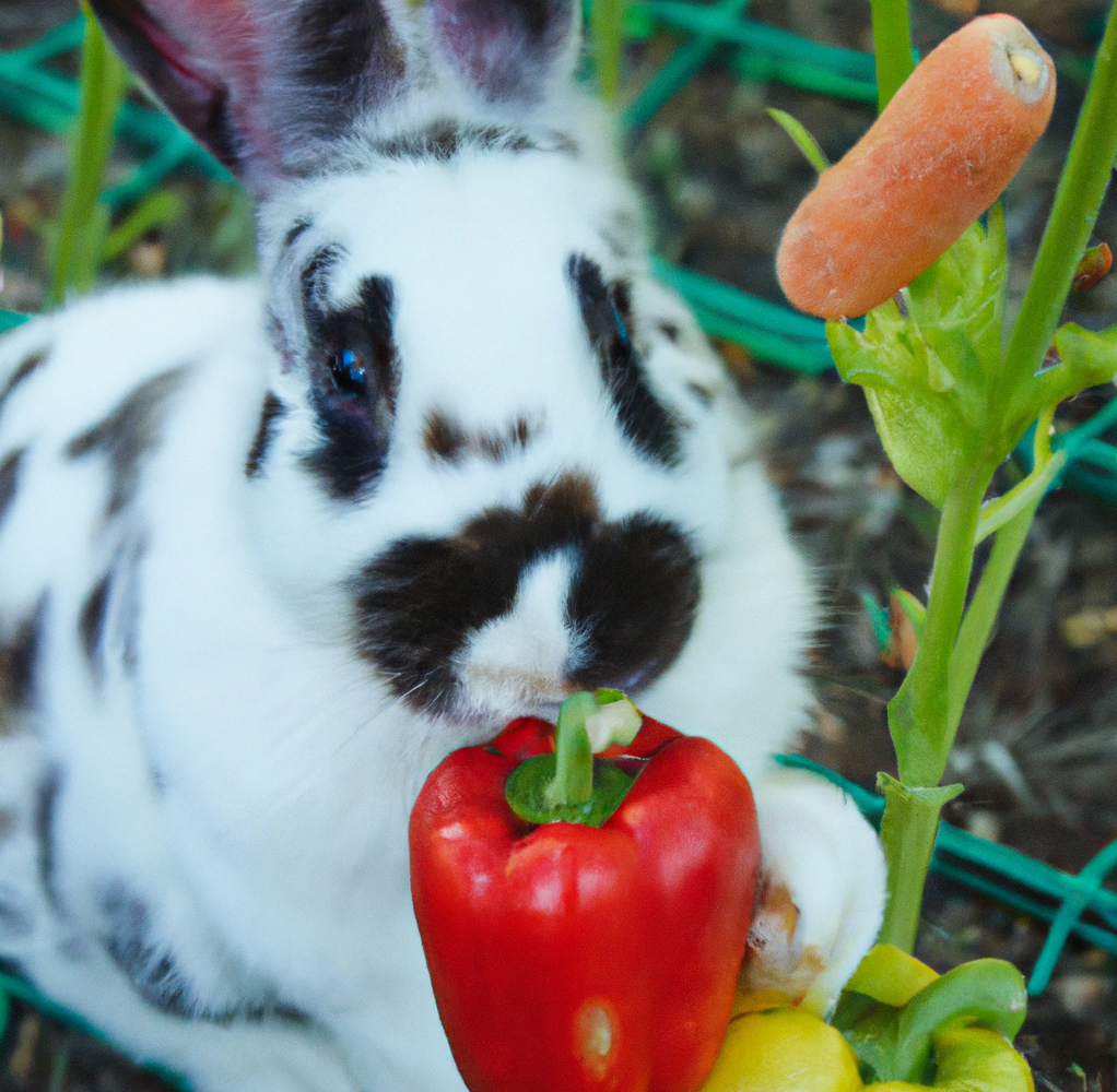 Rabbit Eating Peppers