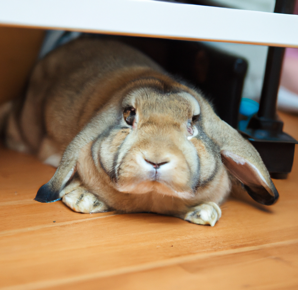 Rabbit Hiding Under the Table