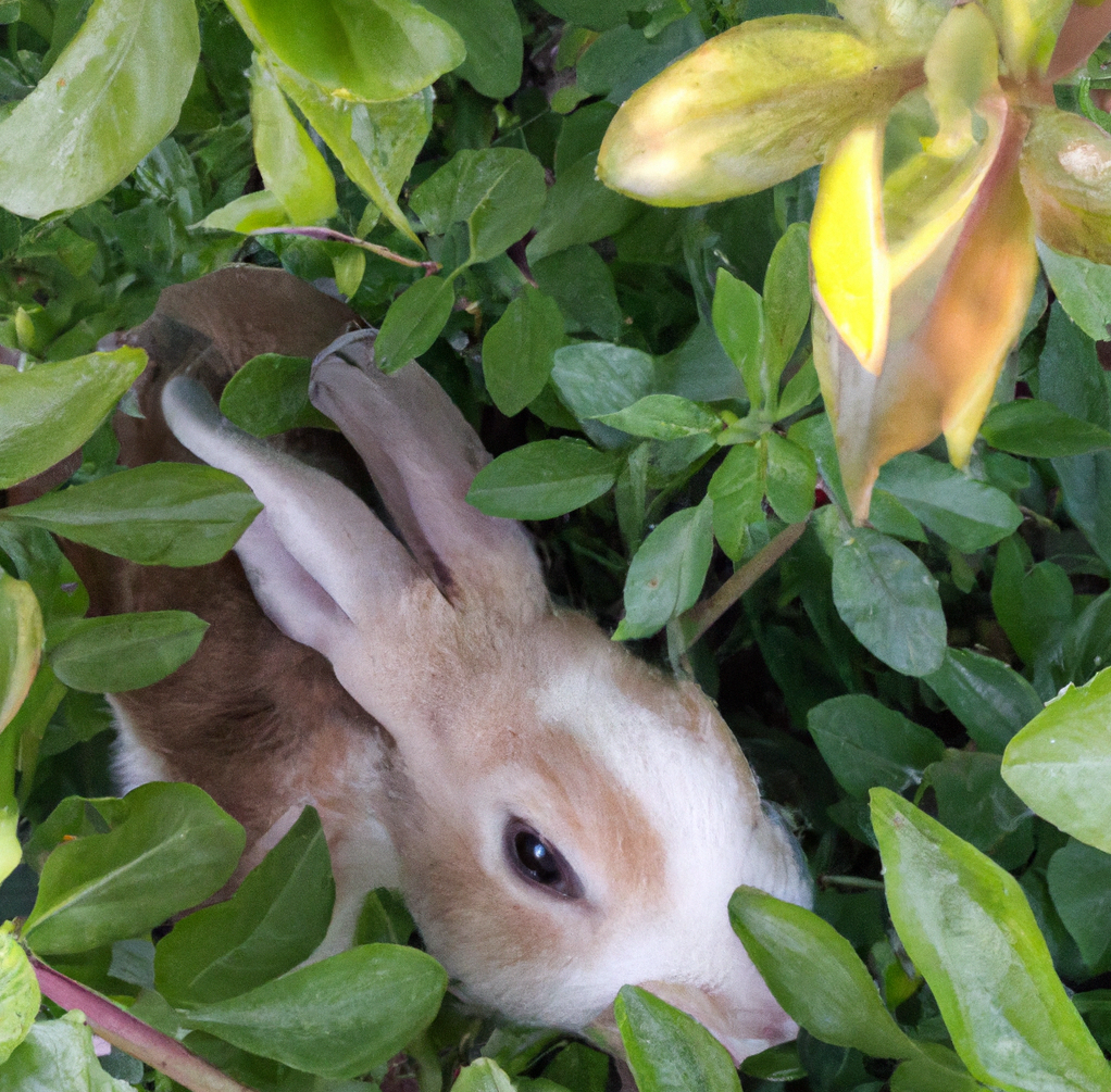 Rabbit Hiding Under the Tree