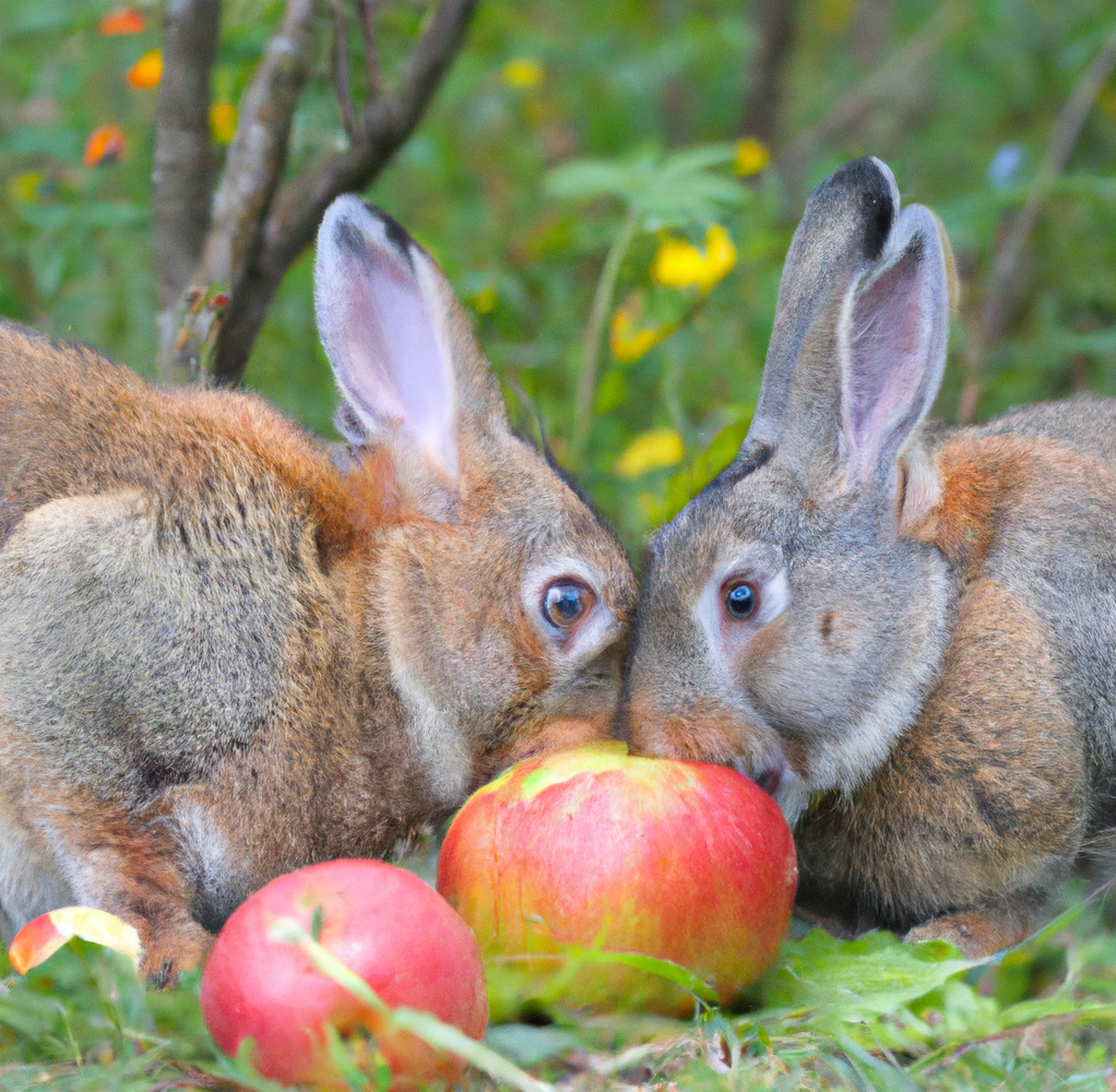 Rabbit Pet Eating Apples