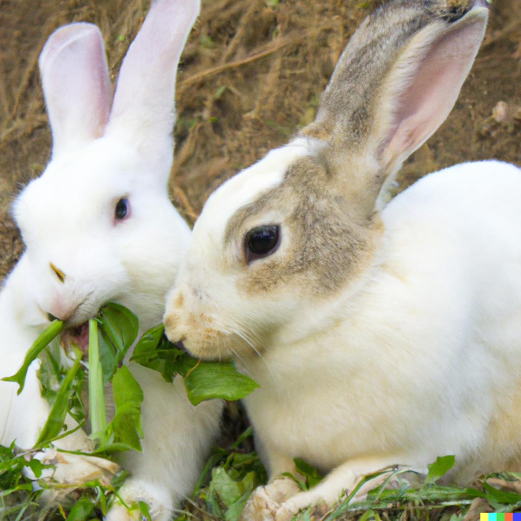 Rabbit Pets Chewing Grass