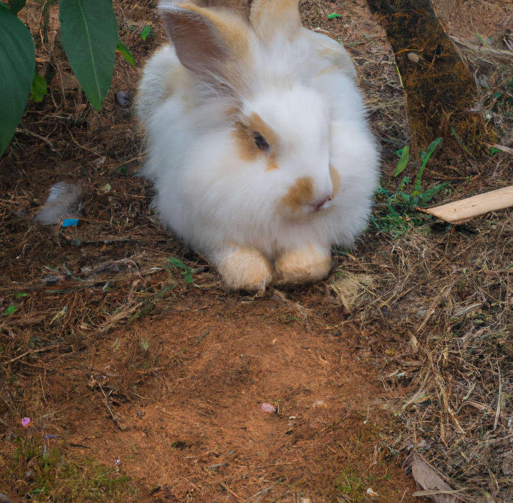 Rabbit Playing on the Ground