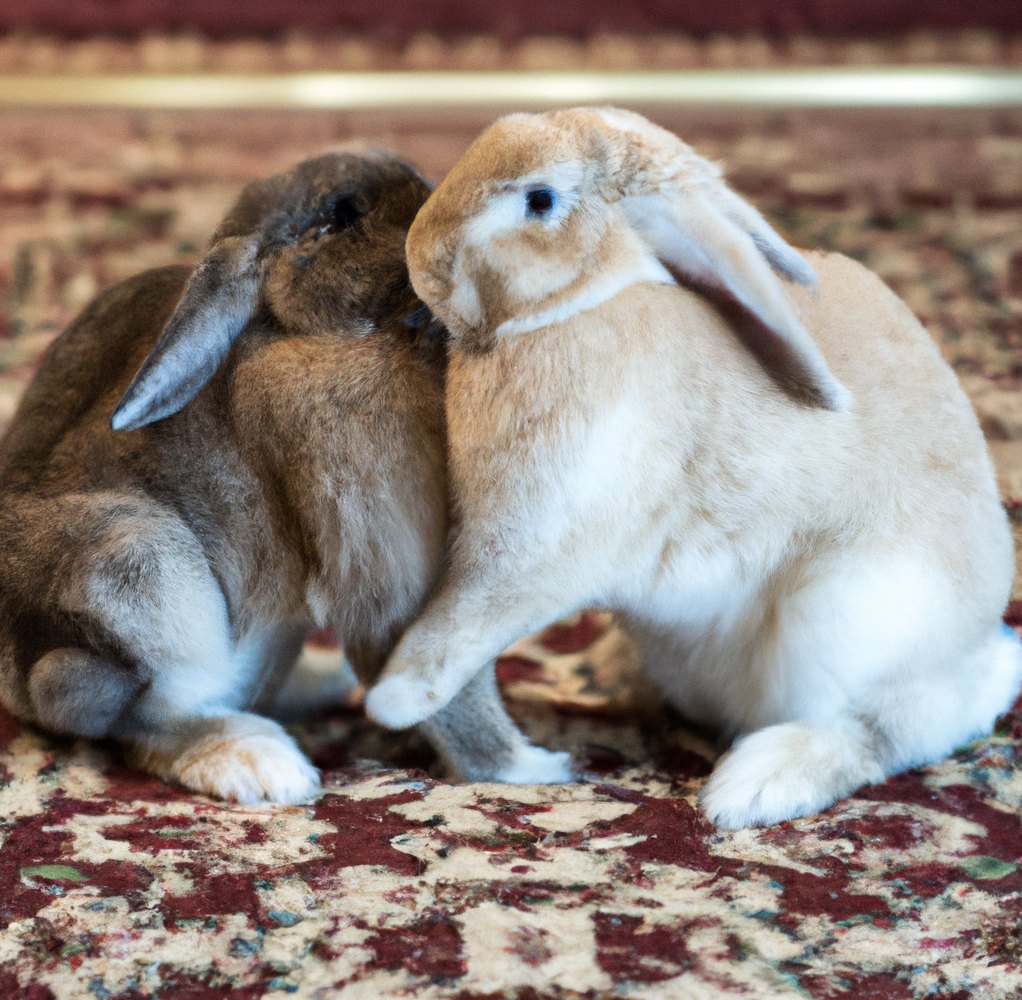 Rabbits Sitting on a Carpet