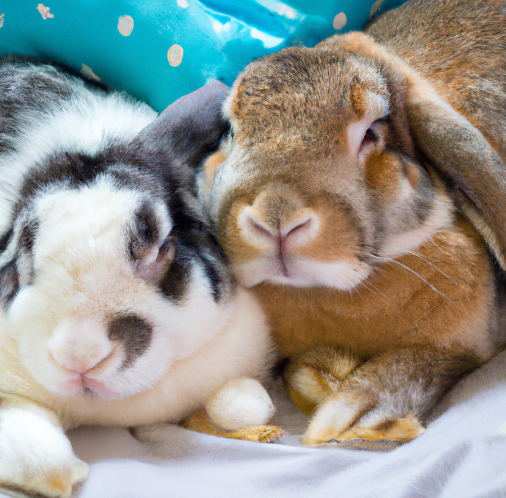 Rabbit Sleeping on the Bed