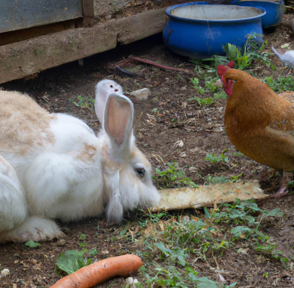 Rabbit and Chicken Eating