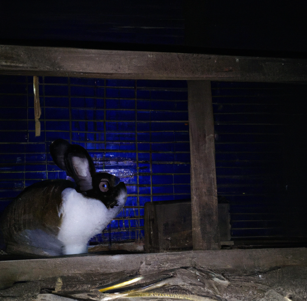 Rabbit in a Hutch at Night