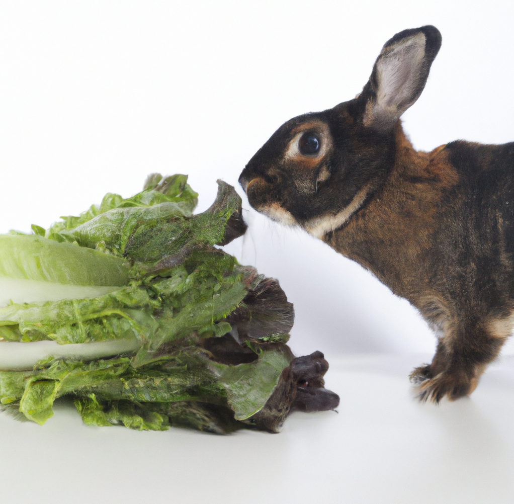 Romaine Lettuce Eaten by Rabbit Pet